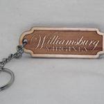 WOODEN KEY RING WITH LASER-CUT WILLIAMSBURG IN SCRIPT.

KR W-19    $2.00