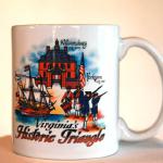 MUS100-A     $4.00

Colorful images of The Historic Triangle - Jamestown, Williamsburg and Yorktown -with the date they were established are on this bright mug.