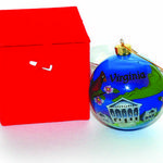 Hand-painted images of the state of Virginia adorn this beautiful ornament which comes in its own red gift box.

XM1202   $7.00